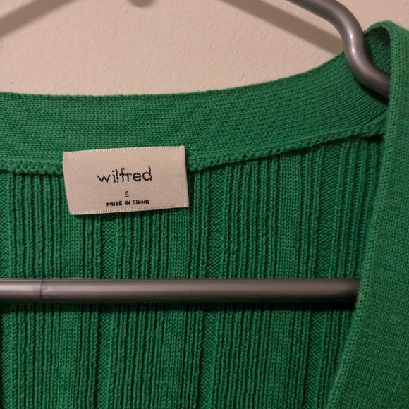 Aritzia Wilfred Green Plunge Front Cardigan Size Small MERINO WOOL - Picture 5 of 12